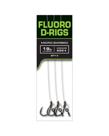 Przypony Karpiowe Fox Carp Ready Illusion Fluoro D-Rigs nr 4 19lb 30cm 3szt.