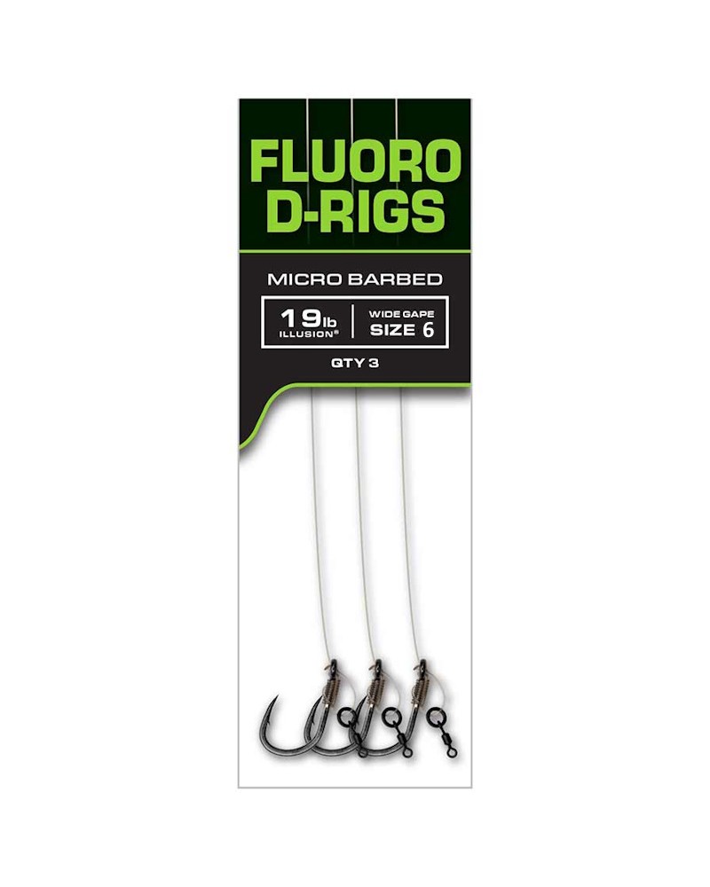 Przypony Karpiowe Fox Carp Ready Illusion Fluoro D-Rigs nr 6 19lb 30cm 3szt.