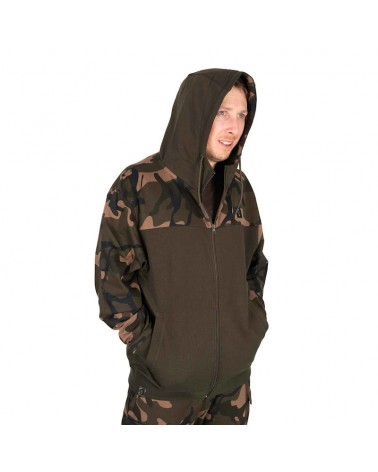 Bluza Wędkarska Rozpinana Z Kapturem Fox LW Khaki/Camo Split Zip Hoody