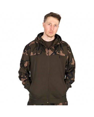 Bluza Wędkarska Rozpinana Z Kapturem Fox LW Khaki/Camo Split Zip Hoody