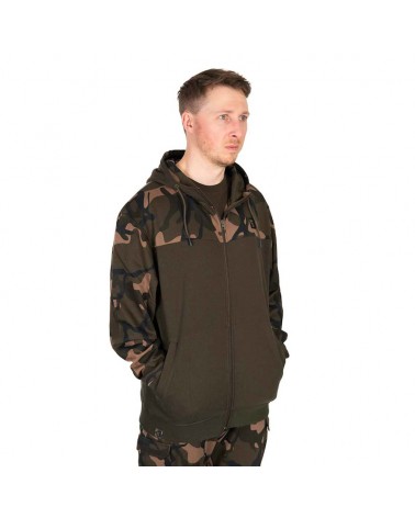 Bluza Wędkarska Rozpinana Z Kapturem Fox LW Khaki/Camo Split Zip Hoody