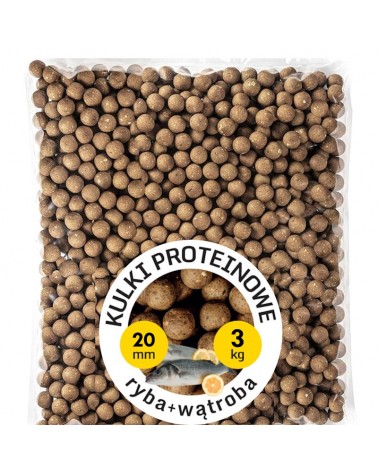 Kulki Proteinowe Zanętowe Carp Target Ryba Wątroba Fish Liver 20mm