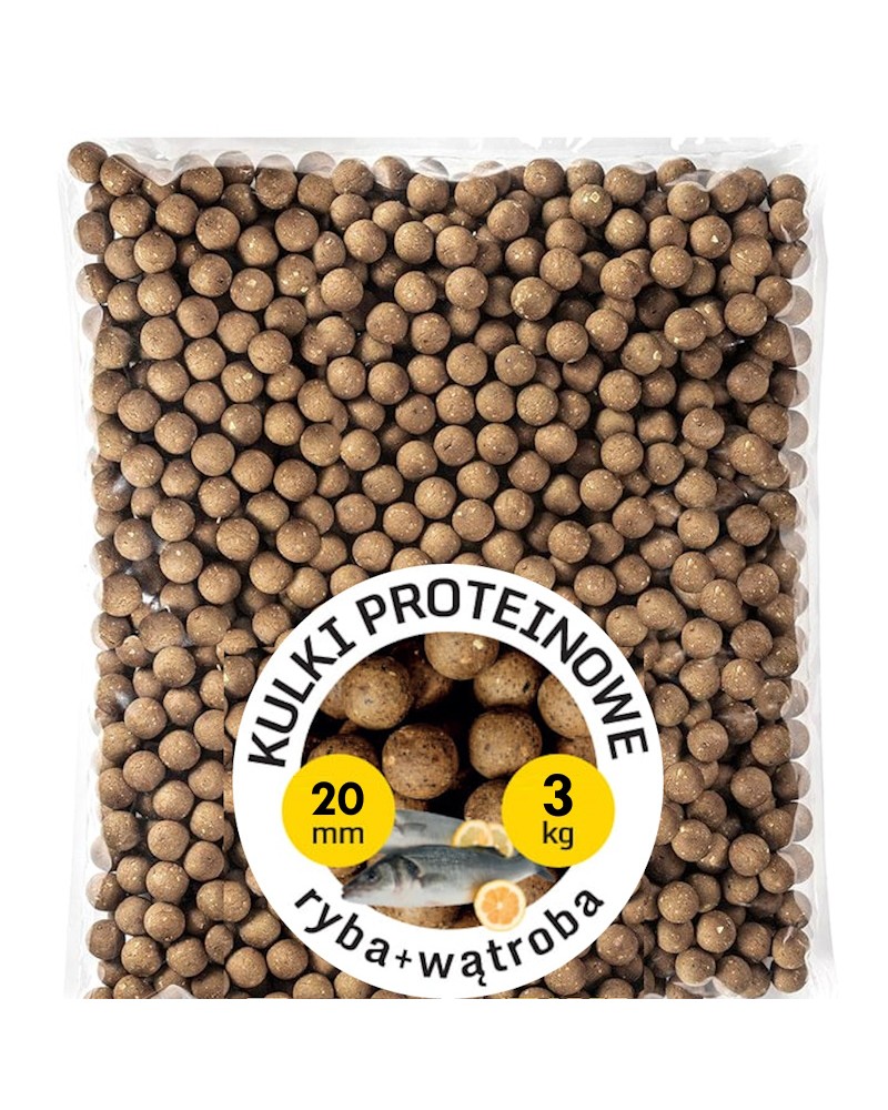 Kulki Proteinowe Zanętowe Carp Target Ryba Wątroba Fish Liver 20mm