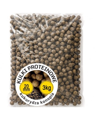 Kulki Proteinowe Zanętowe Carp Target Kukurydza Konopie Sweetcorn Hemp 20mm 3kg