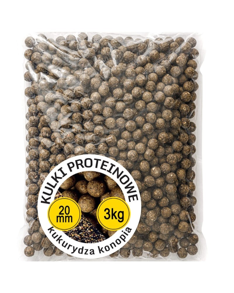 Kulki Proteinowe Zanętowe Carp Target Kukurydza Konopie Sweetcorn Hemp 20mm 3kg
