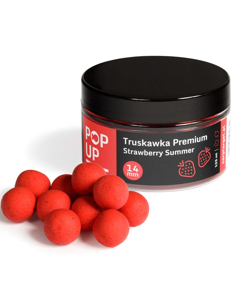 Kulki Haczykowe Carp Target Pop Up Truskawka Strawberry 14mm 125ml