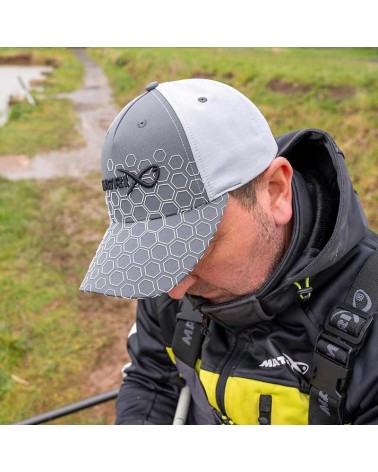 Czapka Wędkarska Z Daszkiem Matrix Hex Print Baseball Cap Grey