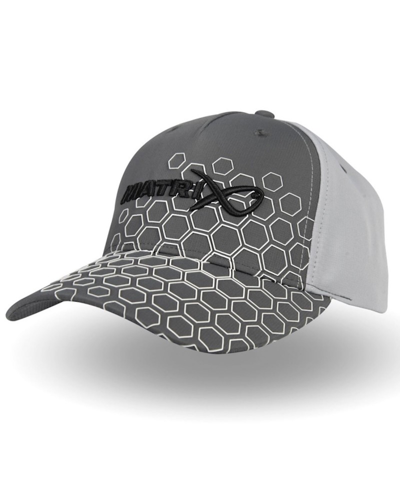 Czapka Wędkarska Z Daszkiem Matrix Hex Print Baseball Cap Grey