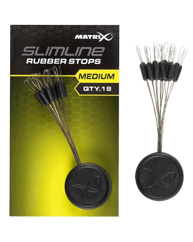 Stopery Na Żyłkę Wydłużone Matrix Slim Line Rubber Stops Medium 18szt.