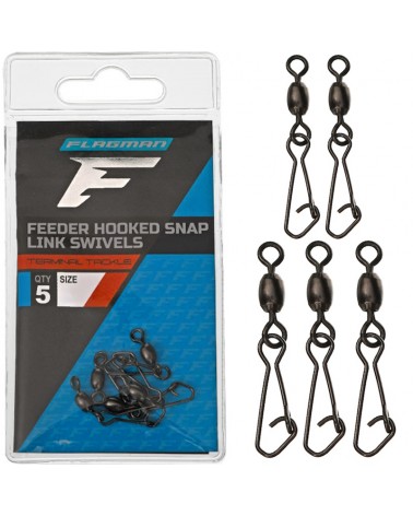 Krętlik Z Agrafką Flagman Feeder Hooked Snap Link Swivels