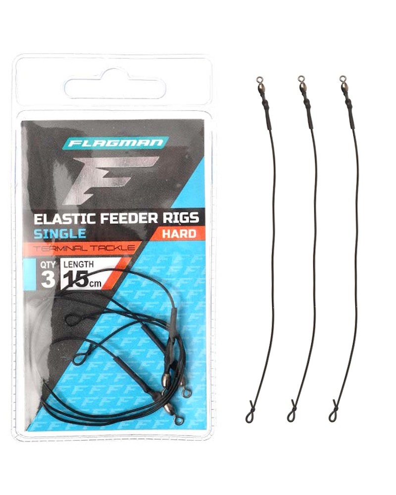 Gotowy Zestaw Do Koszyka Z Gumą Flagman Elastic Single Feeder Rigs 15cm Hard 3szt.