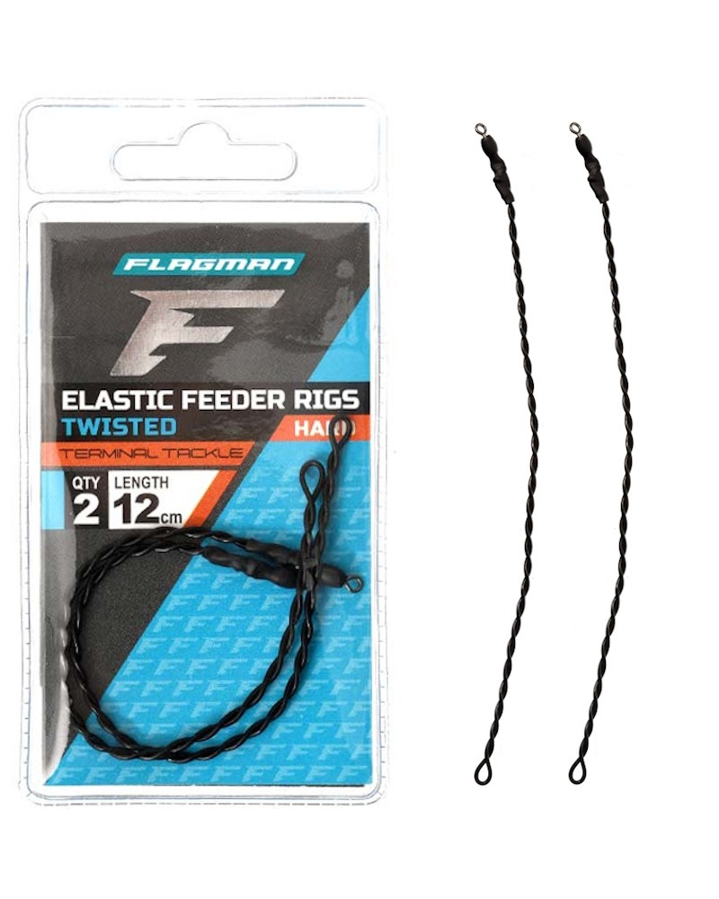 Gotowy Zestaw Do Koszyka Z Gumą Flagman Elastic Twisted Feeder Rigs 12cm Hard 2szt.