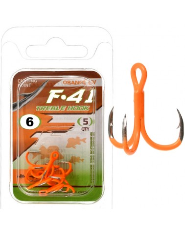Kotwica Flagman Treble Hook Cutting Point F41 Orange UV Nr 6 5szt.