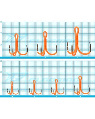 Kotwica Flagman Treble Hook Cutting Point F41 Orange UV