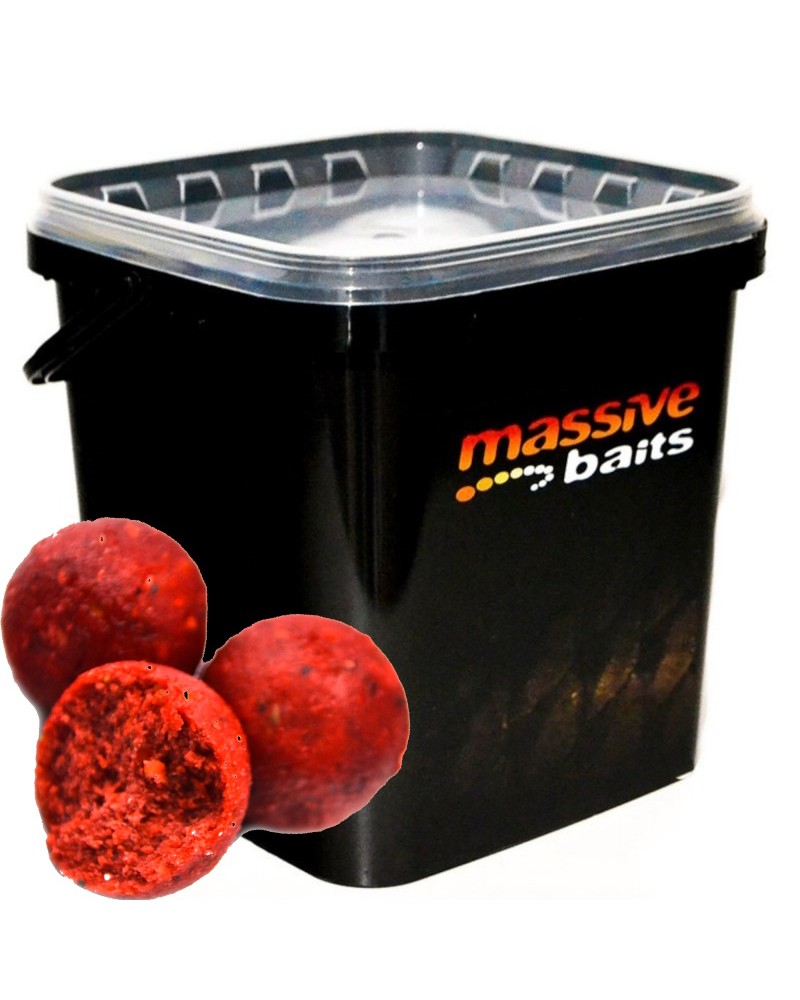 Kulki Zanętowe Massive Baits Eco Boilies 18mm Strawberry Truskawka Wiaderko 3kg