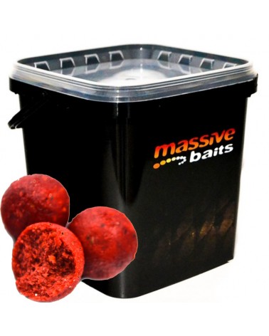 Kulki Zanętowe Massive Baits Eco Boilies 18mm Strawberry Truskawka Wiaderko 3kg