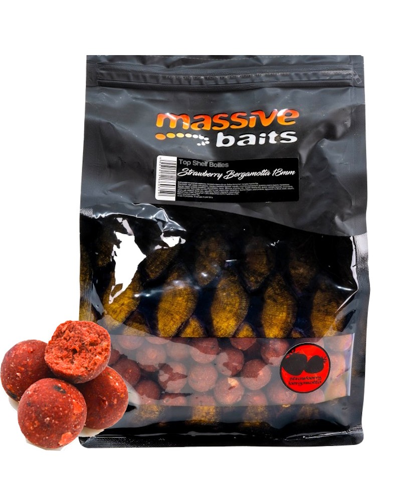 Kulki Zanętowe Massive Baits Special Boilies Strawberry Truskawka Bergamotta 18mm 1kg