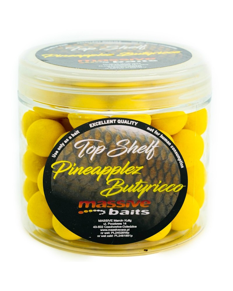 Kulki Haczykowe Massive Baits Top Shelf Pop-Ups Pineapplez Ananas Butyricco 14mm 200ml