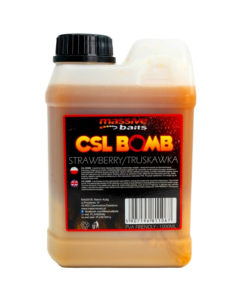 Zalewa Massive Baits CSL Boomb Strawberry Truskawka 1000ml