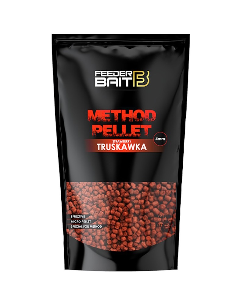 Pellet Do Koszyka Feeder Bait Method Truskawka Strawberry 4mm 800g