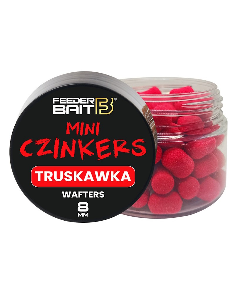 Przynęta Method Feeder Bait Wafters Mini Czinkers Truskawka Strawberry 8mm 25ml