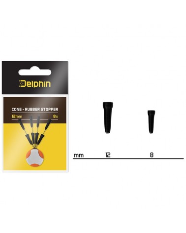 Stopery Gumowe Do Feedera Pozycjoner Skrętki Delphin Cone 8mm 8szt.