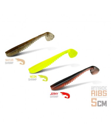 Guma Ripper Delphin B! StinxRibs Shrimp Neon 5cm 20szt.