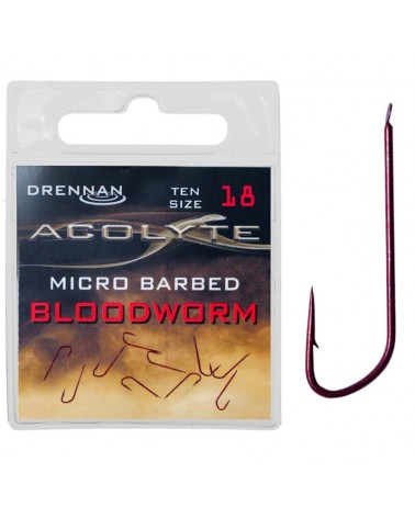 Haczyki Drennan Acolyte Bloodworm Nr 18 10szt.