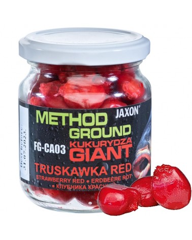 Kukurydza Haczykowa Jaxon Giant Method Ground 125g Truskawka Red
