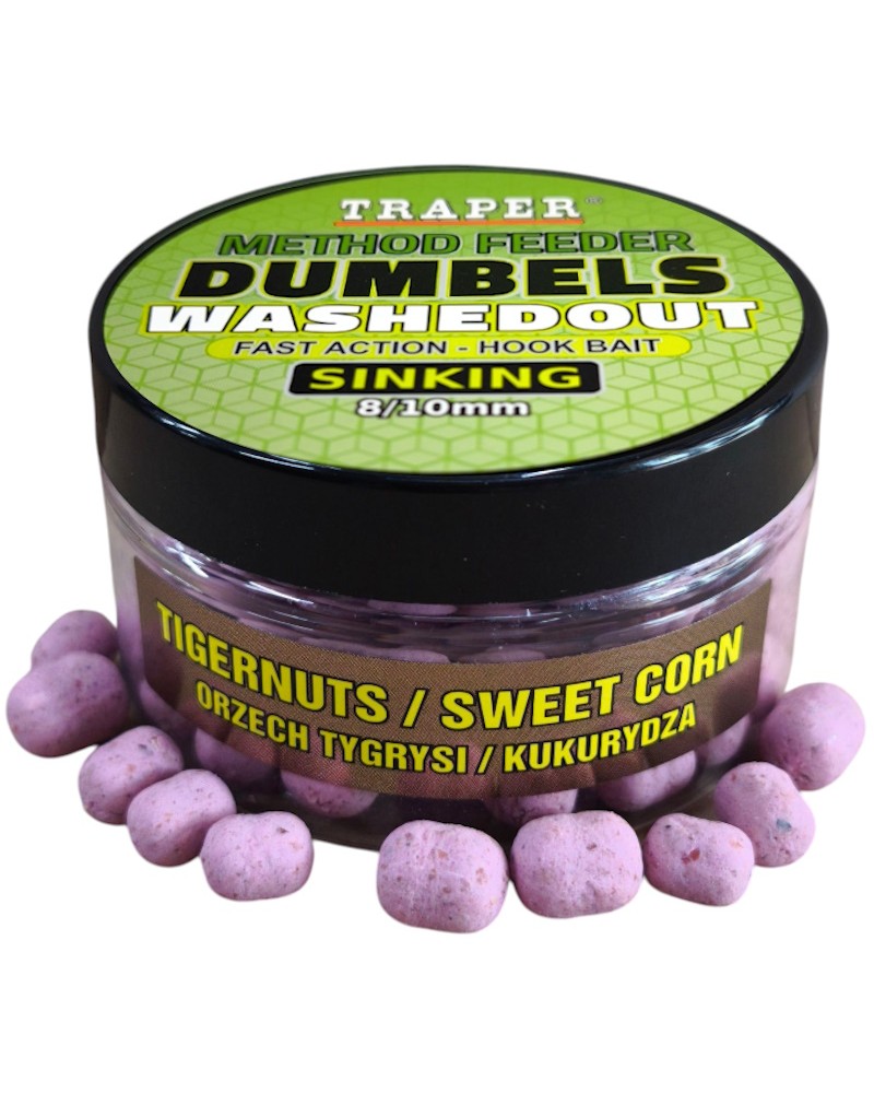 Dumbels Traper WashedOut Sinking 8-10mm/50g Orzech Tygrysi Kukurydza