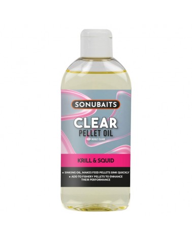 Olej Do Zanęt Pelletu Method Feeder Sonubaits Clear Pellet Oil Krill & Squid 200ml