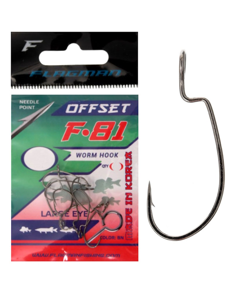 Haczyki Do Czeburaszki Flagman Offset Hook F-81