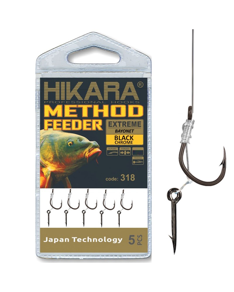 Traper Przypon Method Feeder Hikara Extreme Z Bagnetem 10cm Nr 6 0.24mm Żyłka 5szt.