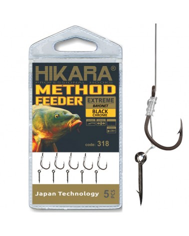Traper Przypon Method Feeder Hikara Extreme Z Bagnetem 10cm Nr 6 0.24mm Żyłka 5szt.