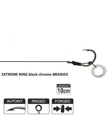 Przypon Method Feeder Traper Hikara Extreme Z Gumką 25lbs Plecionka 5szt.