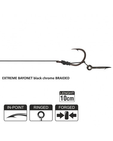 Przypon Method Feeder Traper Hikara Extreme Z Bagnetem 25lbs Plecionka 5szt.