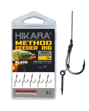 Przypon Method Feeder Traper Hikara Select Z Bagnetem 25lbs Plecionka 5szt.