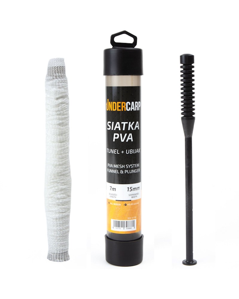 Siatka Rozpuszczalna Undercarp PVA 15mm 7m Tunel+Ubijak Minimum 45sek.