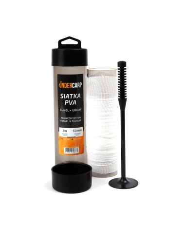 Siatka Rozpuszczalna Undercarp PVA 50mm 7m Tunel+Ubijak Minimum 45sek.