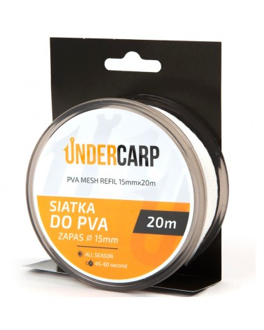 Siatka Rozpuszczalna Undercarp PVA Zapas Do Tuneli 15mm 20m Minimum 45sek.