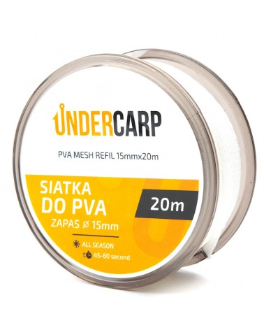 Siatka Rozpuszczalna Undercarp PVA Zapas Do Tuneli 15mm 20m Minimum 45sek.