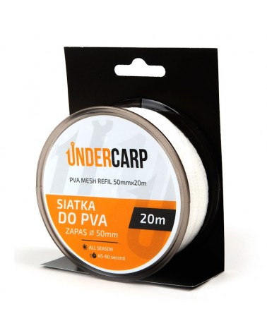 Siatka Rozpuszczalna Undercarp PVA Zapas Do Tuneli 50mm 20m Minimum 45sek.
