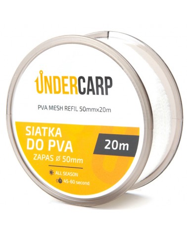 Siatka Rozpuszczalna Undercarp PVA Zapas Do Tuneli 50mm 20m Minimum 45sek.