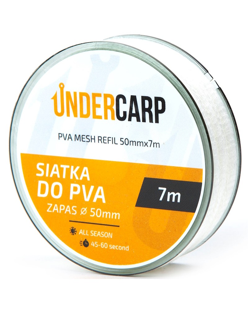 Siatka Rozpuszczalna Undercarp PVA Zapas Do Tuneli 50mm 7m Minimum 45sek.