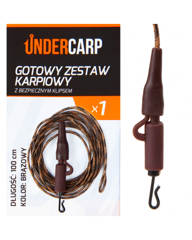 Gotowy Zestaw Karpiowy Undercarp Leadcore Z Bezpiecznym Klipsem Brązowy 100cm 1szt.