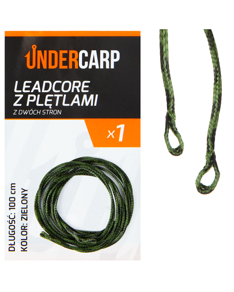 Przypon Karpiowy Undercarp Leadcore Z Pętlami Z Dwóch Stron Zielony 100cm 1szt.