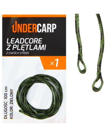 Przypon Karpiowy Undercarp Leadcore Z Pętlami Z Dwóch Stron Zielony 100cm 1szt.