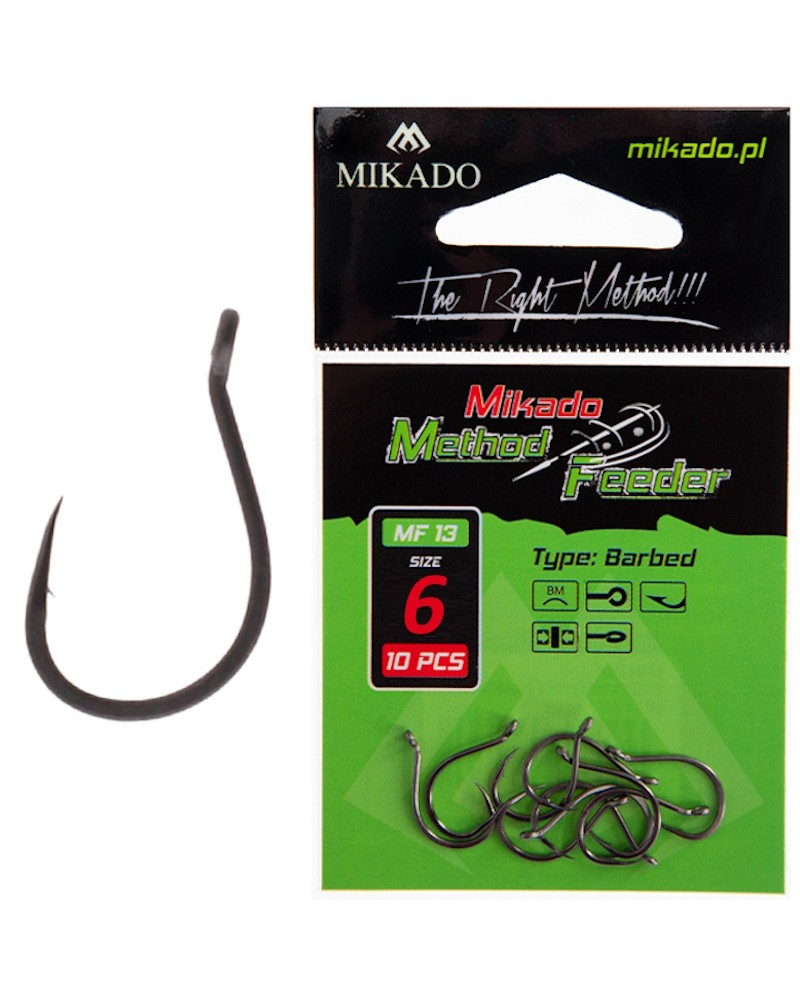 Haczyki Mikado Method Feeder13 Nr 6 Z Zadziorem op.10szt.