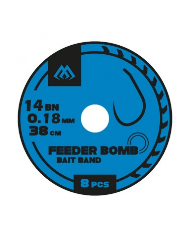 Przypon Mikado Feeder Bomb Z Gumką Hak Bez Zadziora Nr 14 Żyłka 0.18mm 38cm op.8szt.