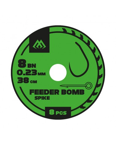 Przypon Mikado Feeder Bomb Z Igłą Hak Bez Zadziora Nr 8 Żyłka 0.23mm 38cm op.8szt.